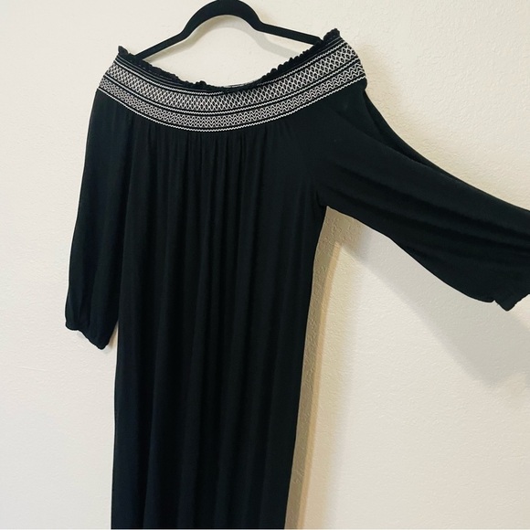 Chico’s woman over the shoulder casual dress size 2 Medium black flowy minimal - Picture 5 of 9